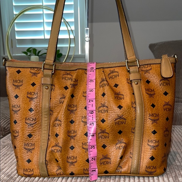 LIKE NEW MCM Brown Visetos Monogram Tote - Picture 3 of 16